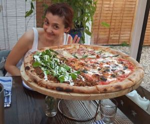 A large pizza at Pi Woodfired in Winchester!